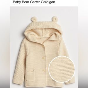 🧸 Baby Gap Oatmeal Knit Bear Ears Cardigan